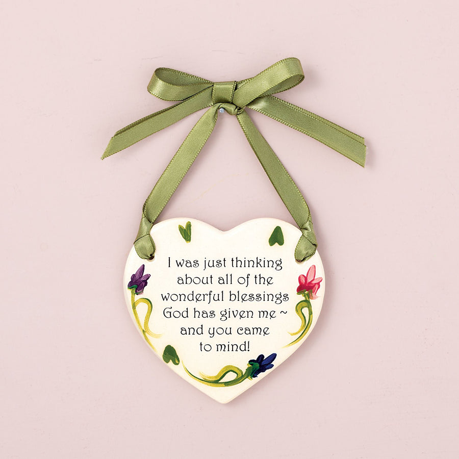 Wonderful Blessings Ceramic Heart Wall Plaque