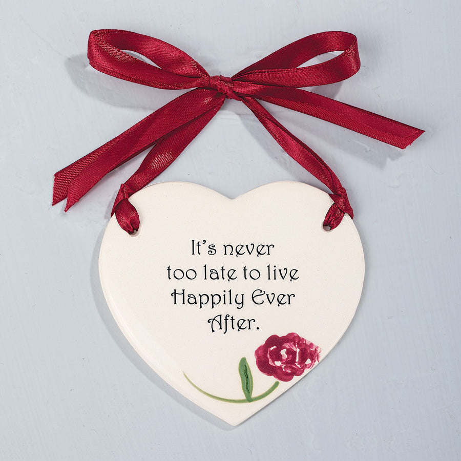 Happily Ever After Ceramic Heart Wall Plaque