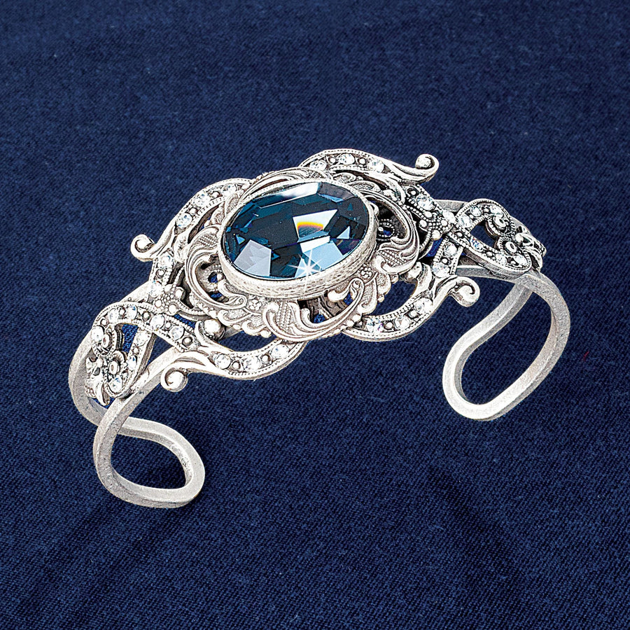 Blue Storm Vintage-Style Crystal Cuff