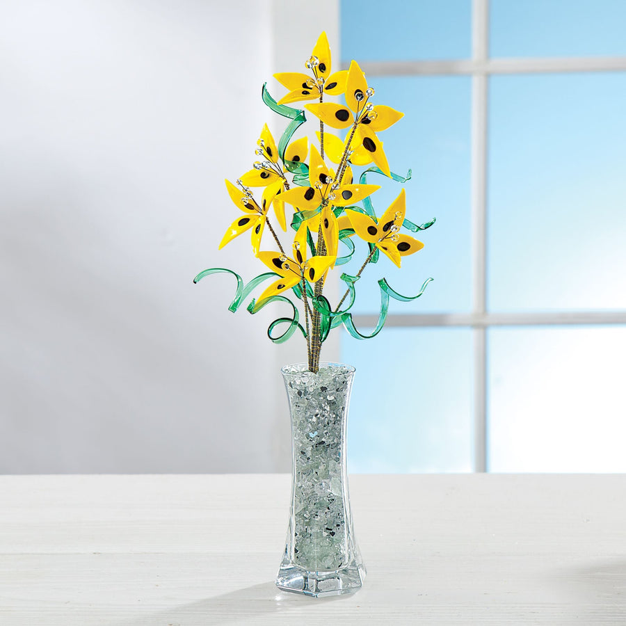 Bohemian Glass Yellow Lily