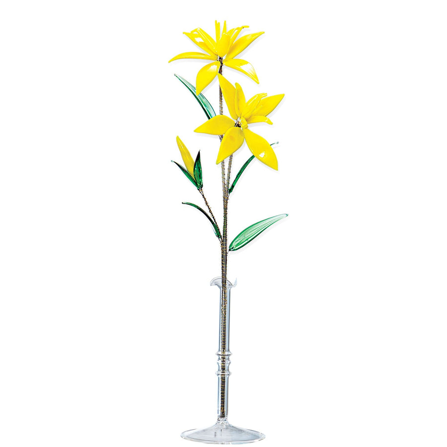 Yellow Lampworked Bohemian Glass Flower