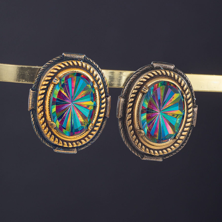 Patrice's Vintage-Style Oval Crystal Earrings