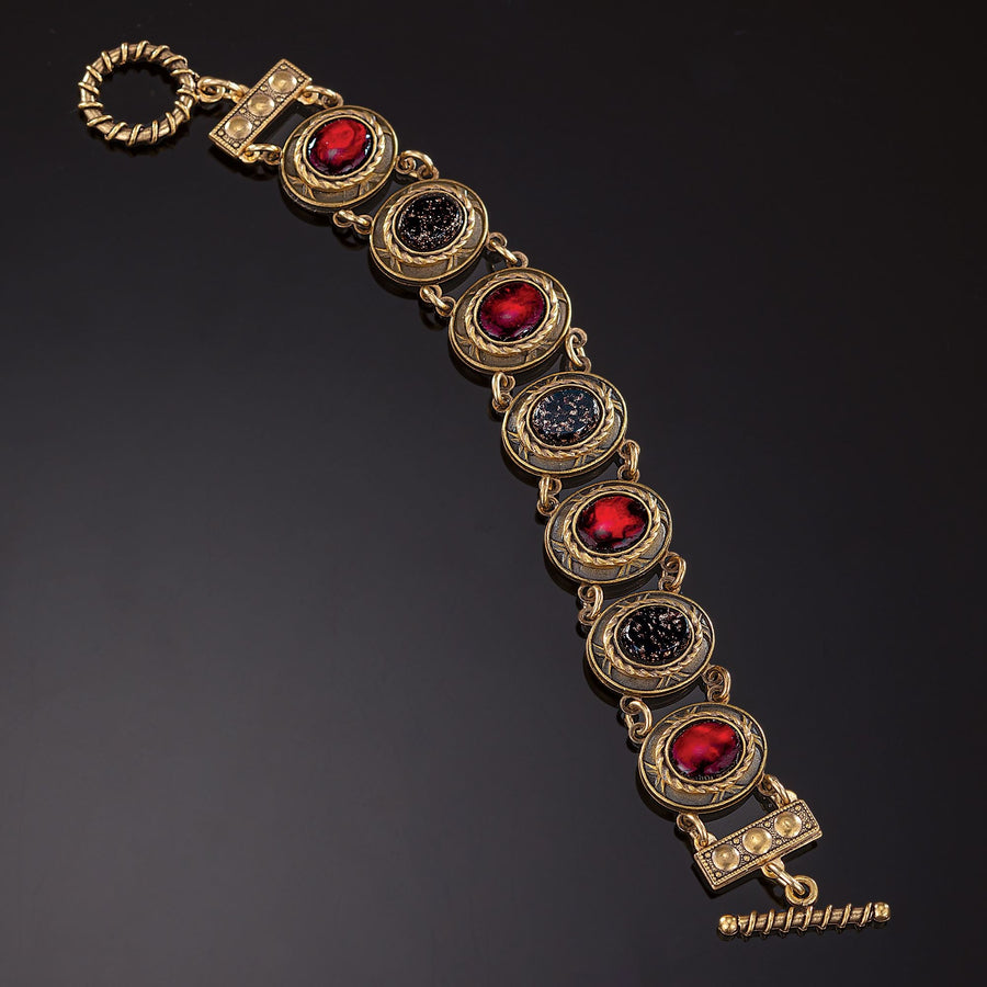 Patrice's Vintage-Style French Floral Link Bracelet