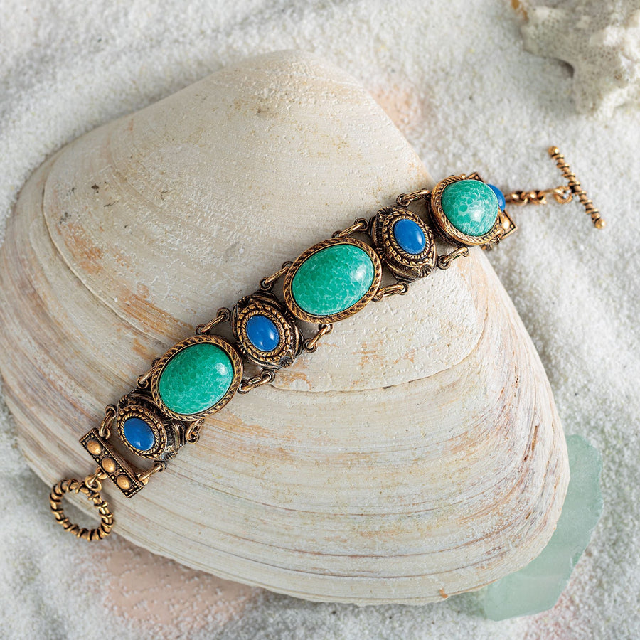 Patrice's Bavarian Glass & Turquoise Bracelet