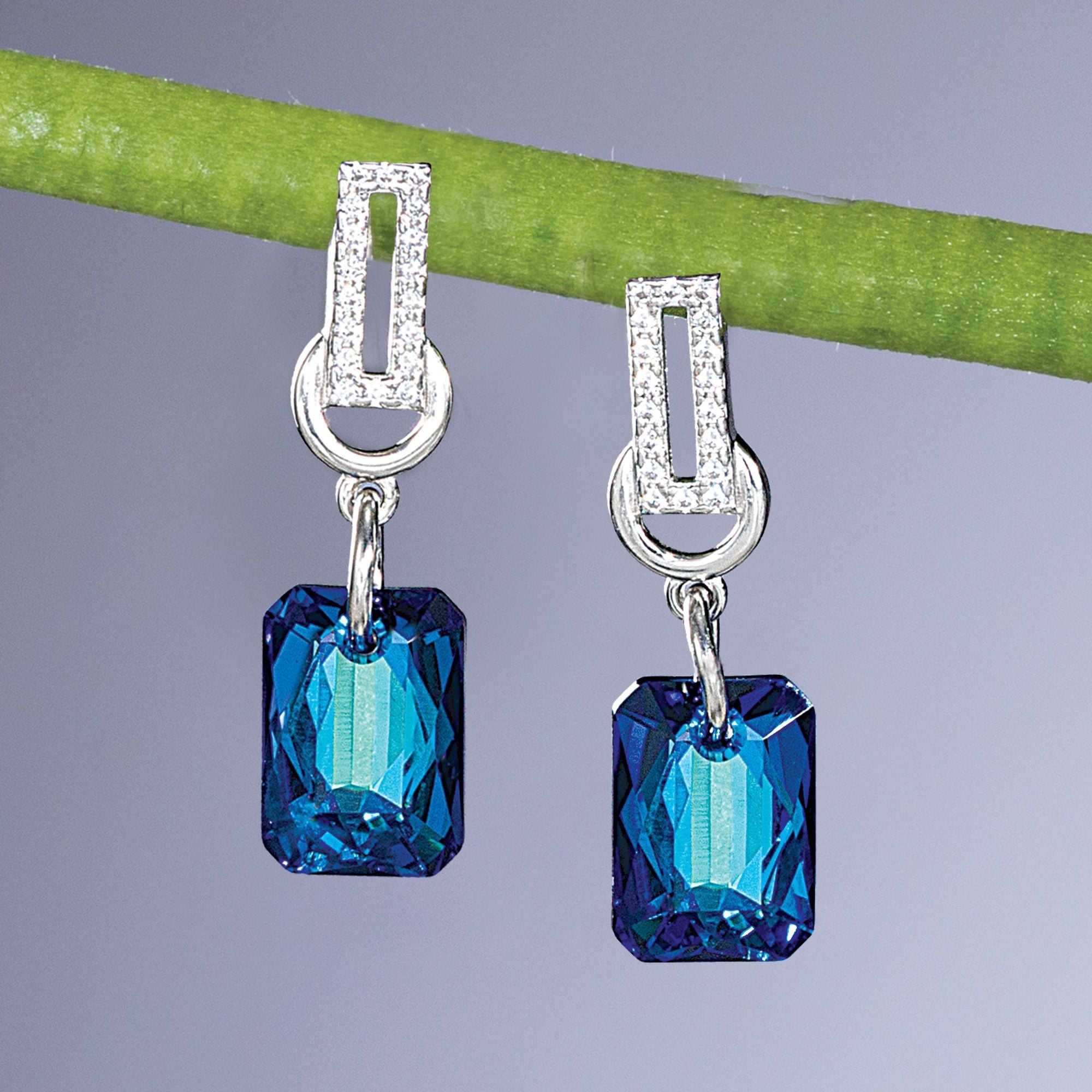 Serene Swells Blue Crystal Earrings
