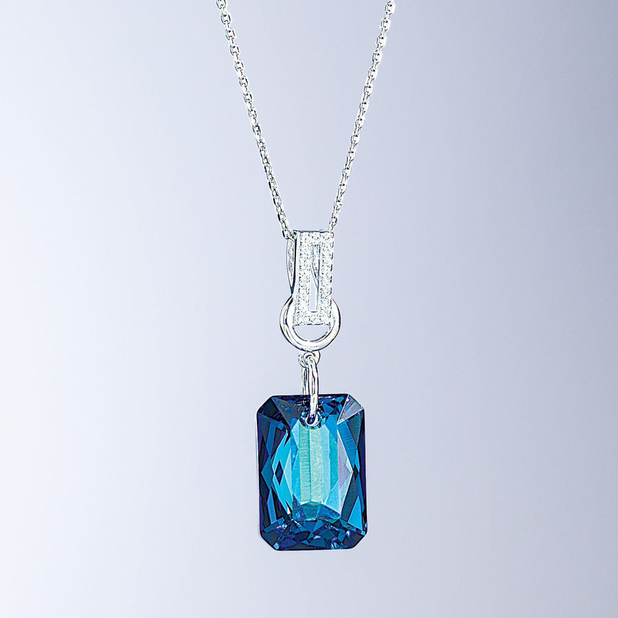 Serene Swells Blue Crystal Necklace & Earrings Set