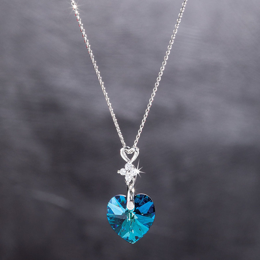 Piotr's Bermuda Blue Heart Necklace