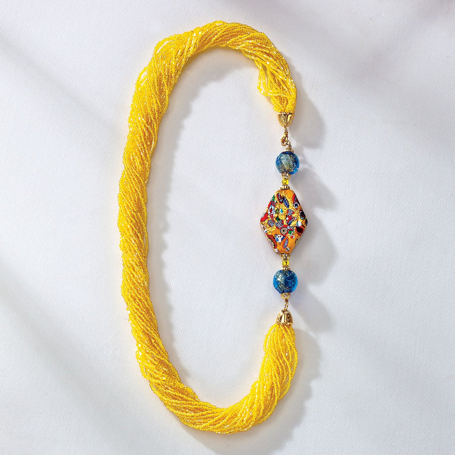 Yellow Torsade Necklace