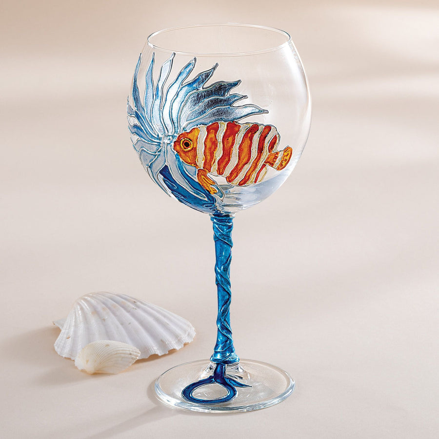Hand-Gilded Clownfish Wine Glass