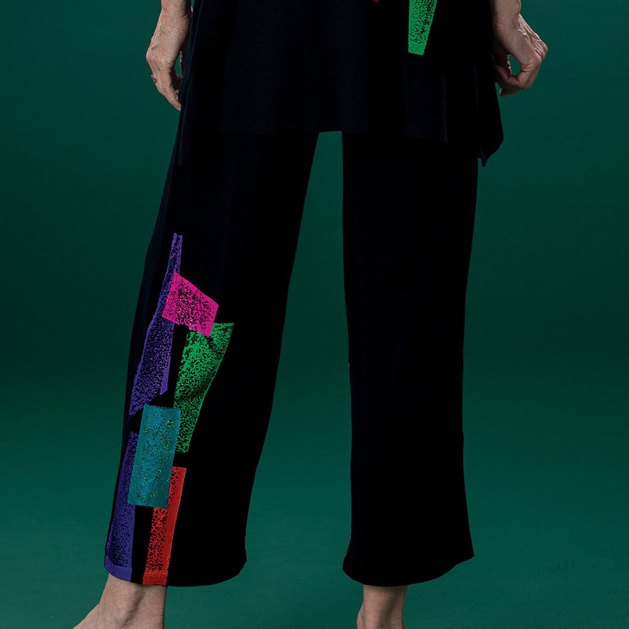 Hand-Painted Stained Glass Wide Leg Pants