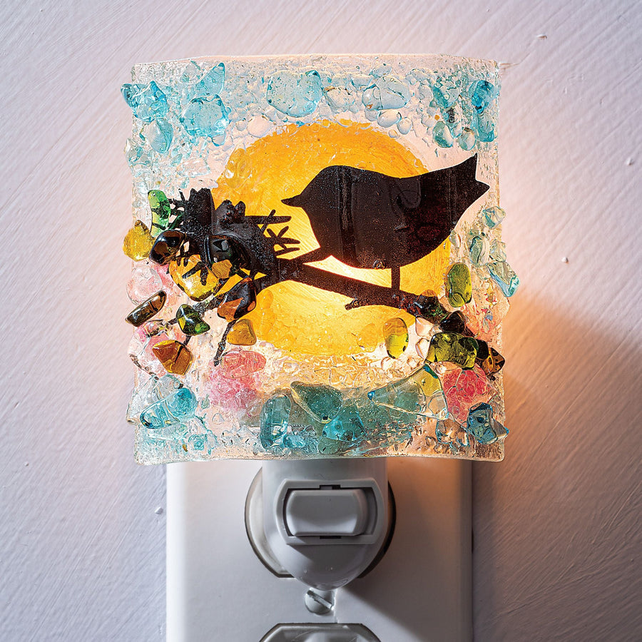 Recycled Glass Spring Floral Nest Nightlight