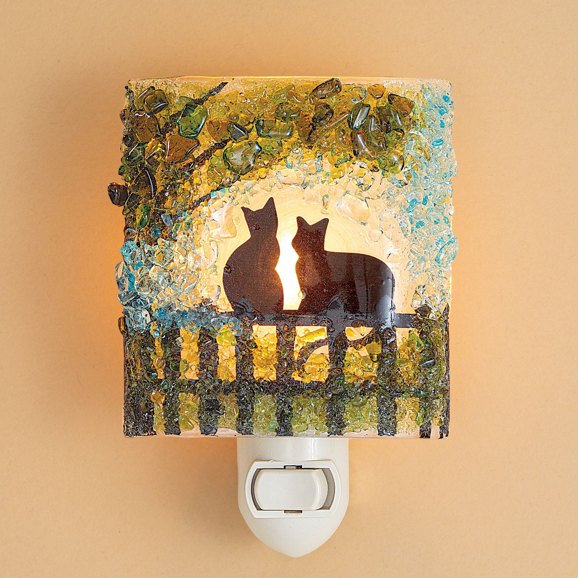 Recycled Glass Cats 2024 & Sunset Nightlight