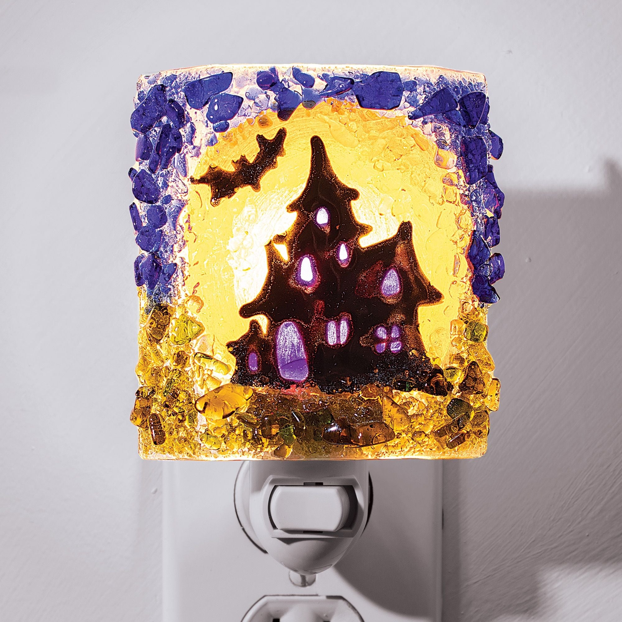 Tree of good Life night light upcycled glass block tree rooted against the wind lamp