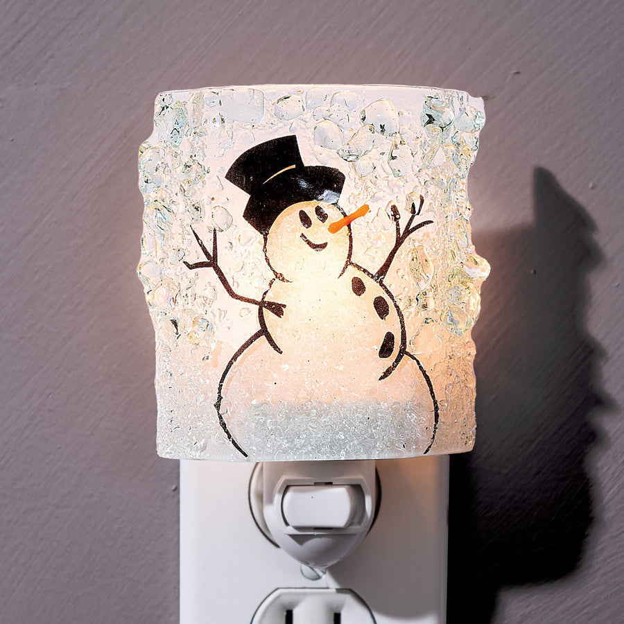 Recycled Glass Winter Snowman Nightlight