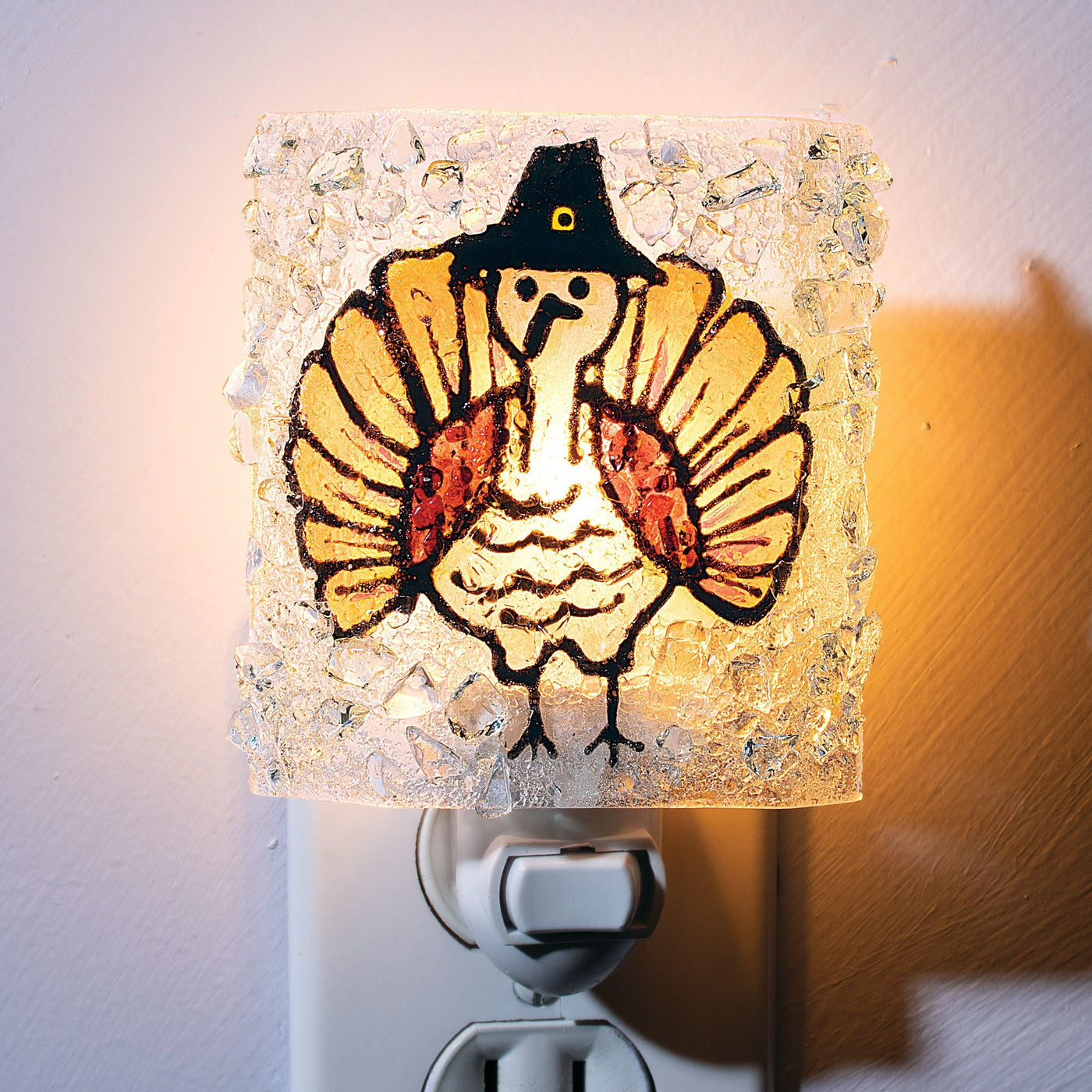 Recycled Glass Thanksgiving Turkey Nightlight