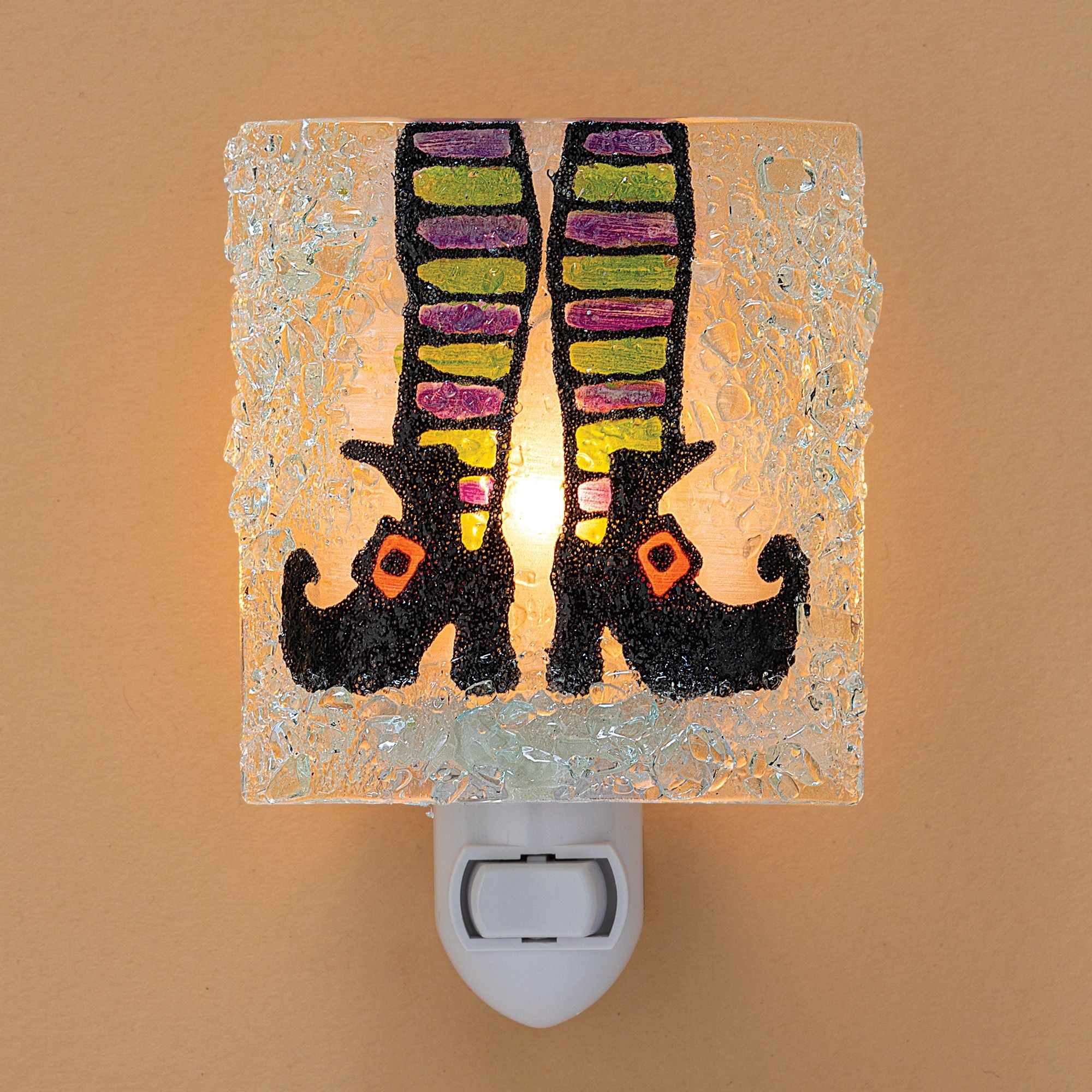 Recycled Glass Witch Boots Nightlight