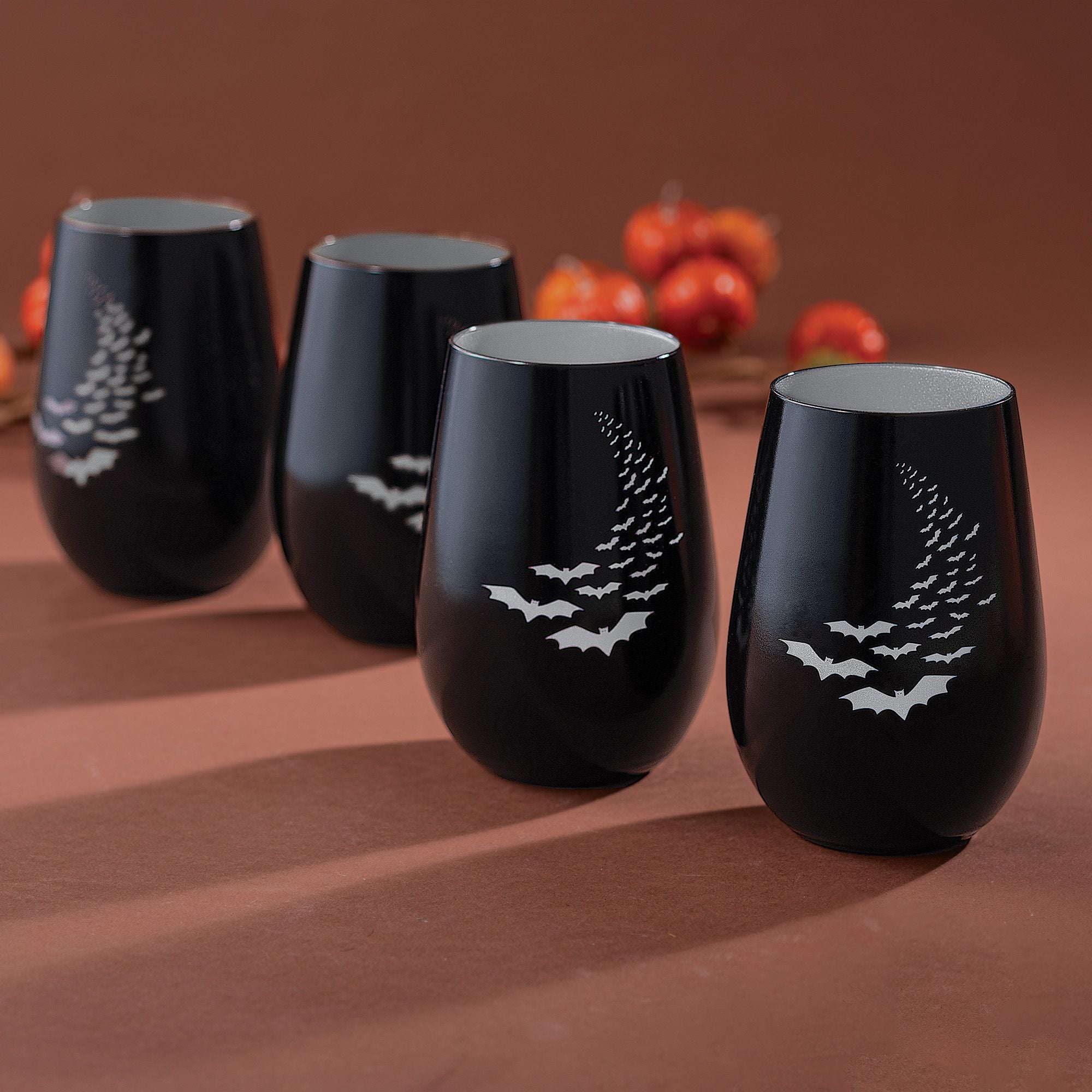 Bat Crazy Stemless Glasses Set of 4