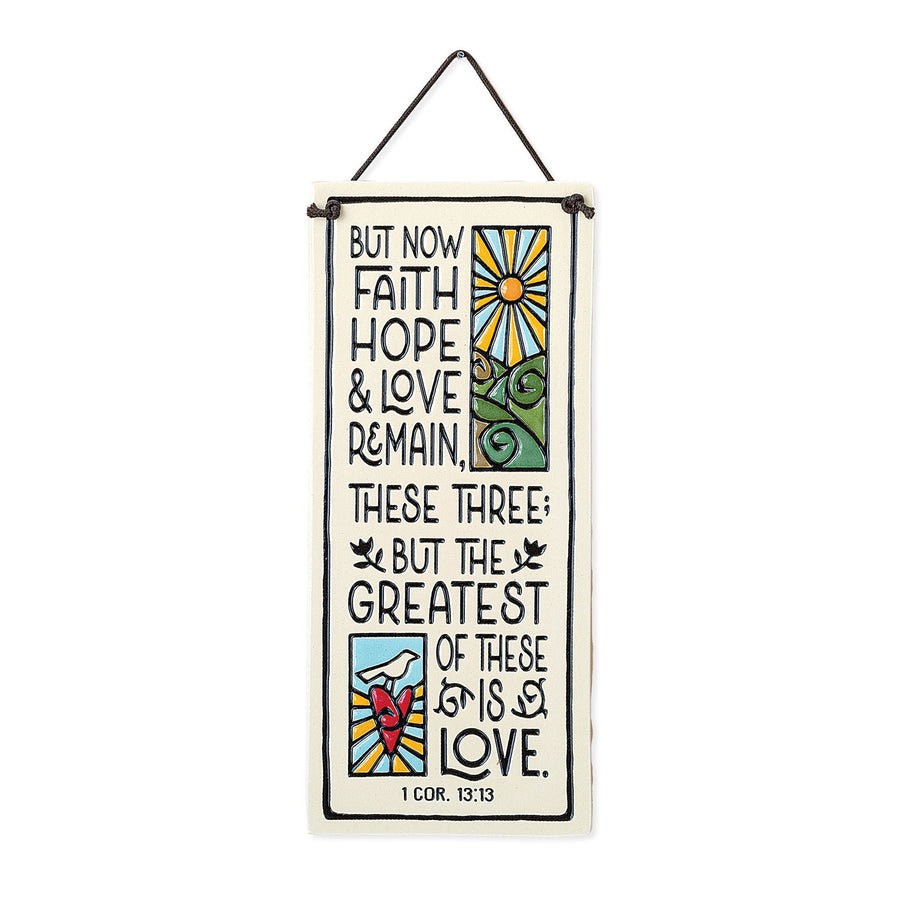 Faith & Hope & Love Ceramic Wall Plaque