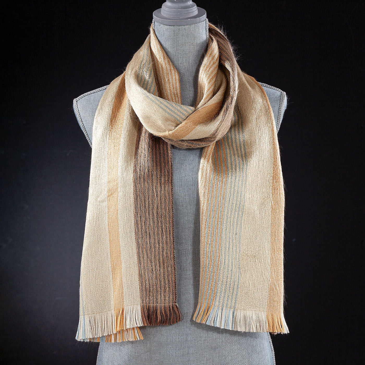 Soft Shades Striped Alpaca Scarf