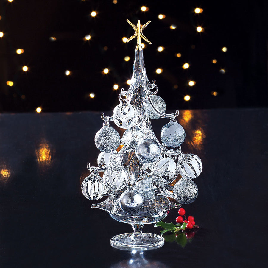 Hand-Blown Venetian Glass ''Bianco Natale'' Christmas Tree