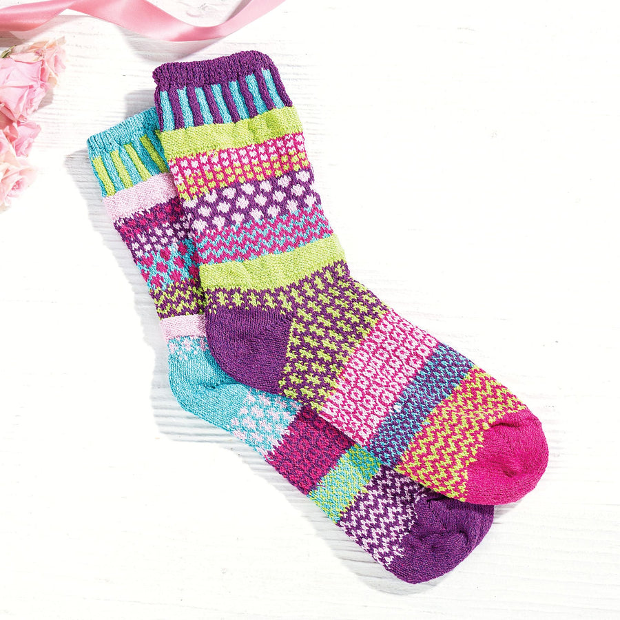 Rainbow-Colored Artfully Mismatched Knit Socks
