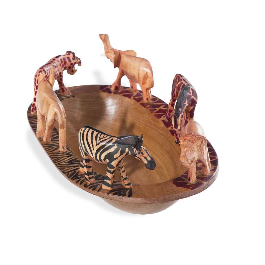 Hand Carved Safari Bowl