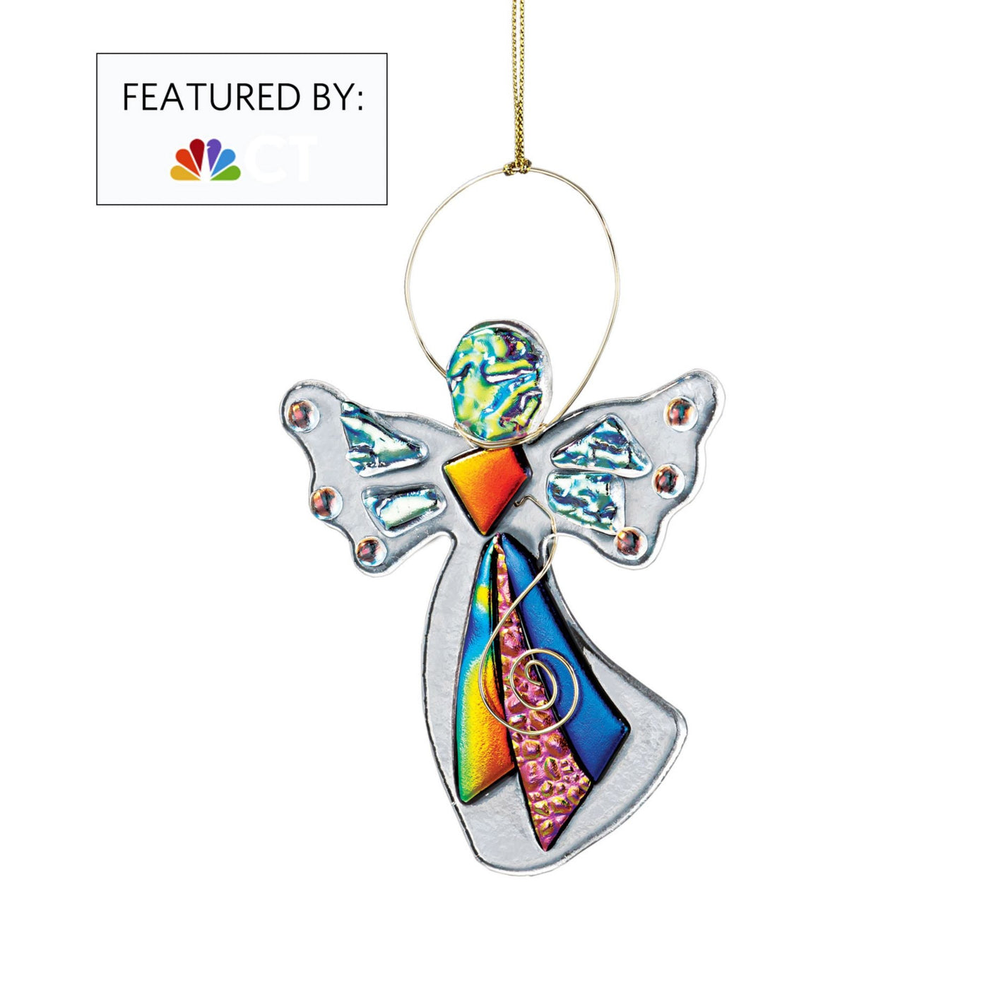 Dichroic Glass Angel Ornament