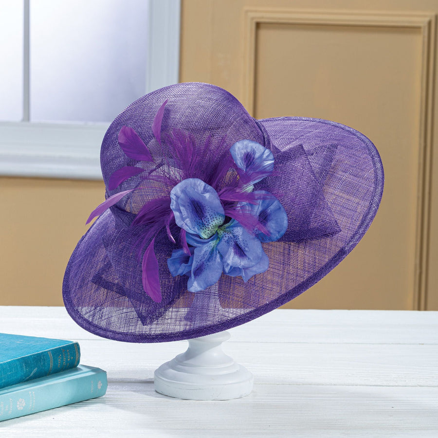 Fiona Purple Iris Derby Hat