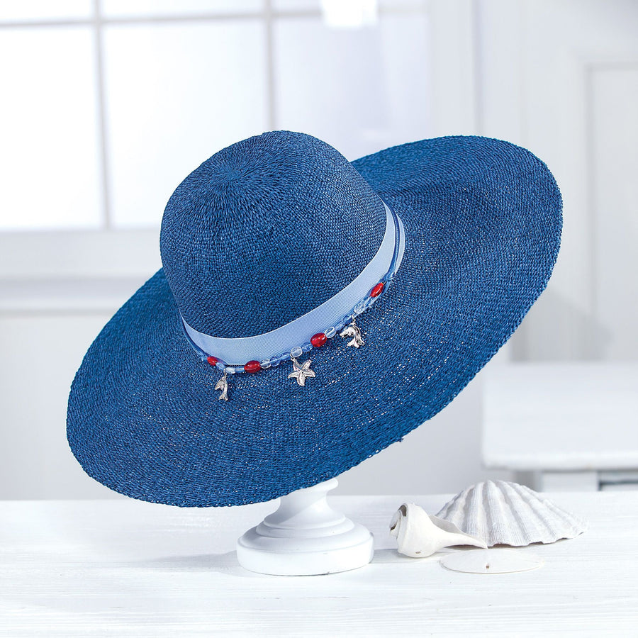 Sadie Jane Blue Straw Sun Hat