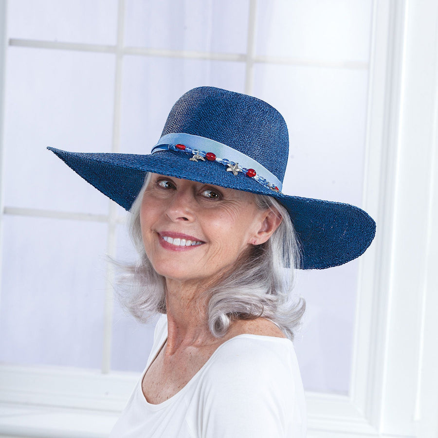 Sadie Jane Blue Straw Sun Hat