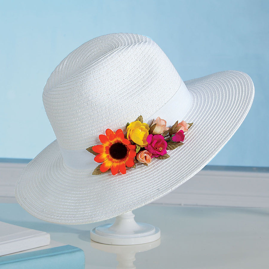 Sydney White Straw Sun Hat