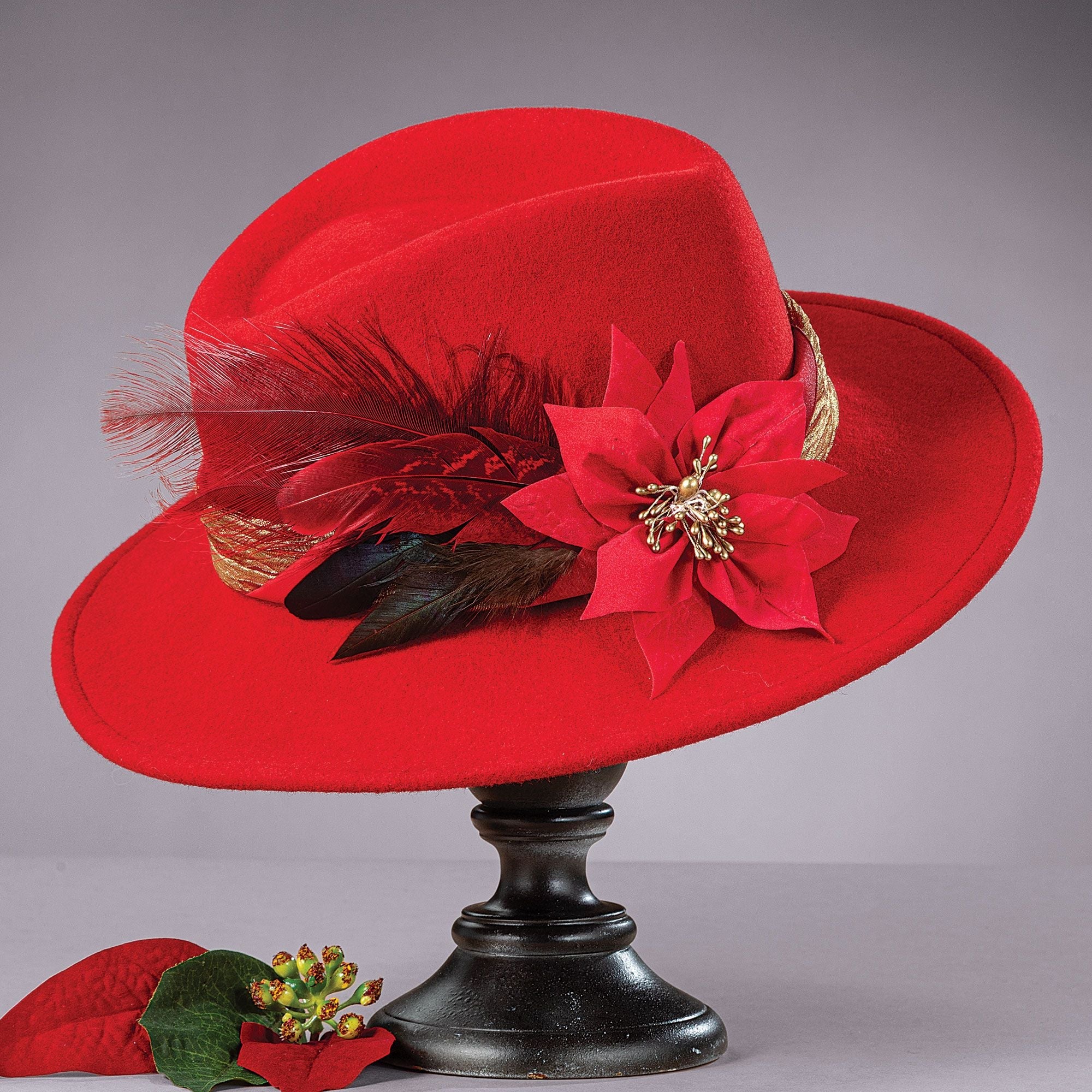 Noelle Red Wool Fedora (Preorder)