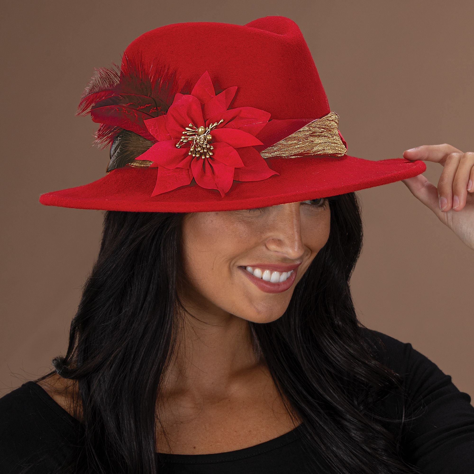 Noelle Red Wool Fedora (Preorder)