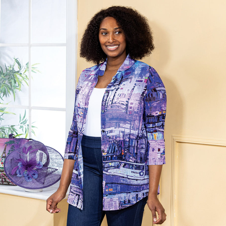 Hues Of Purple Button-Up Top