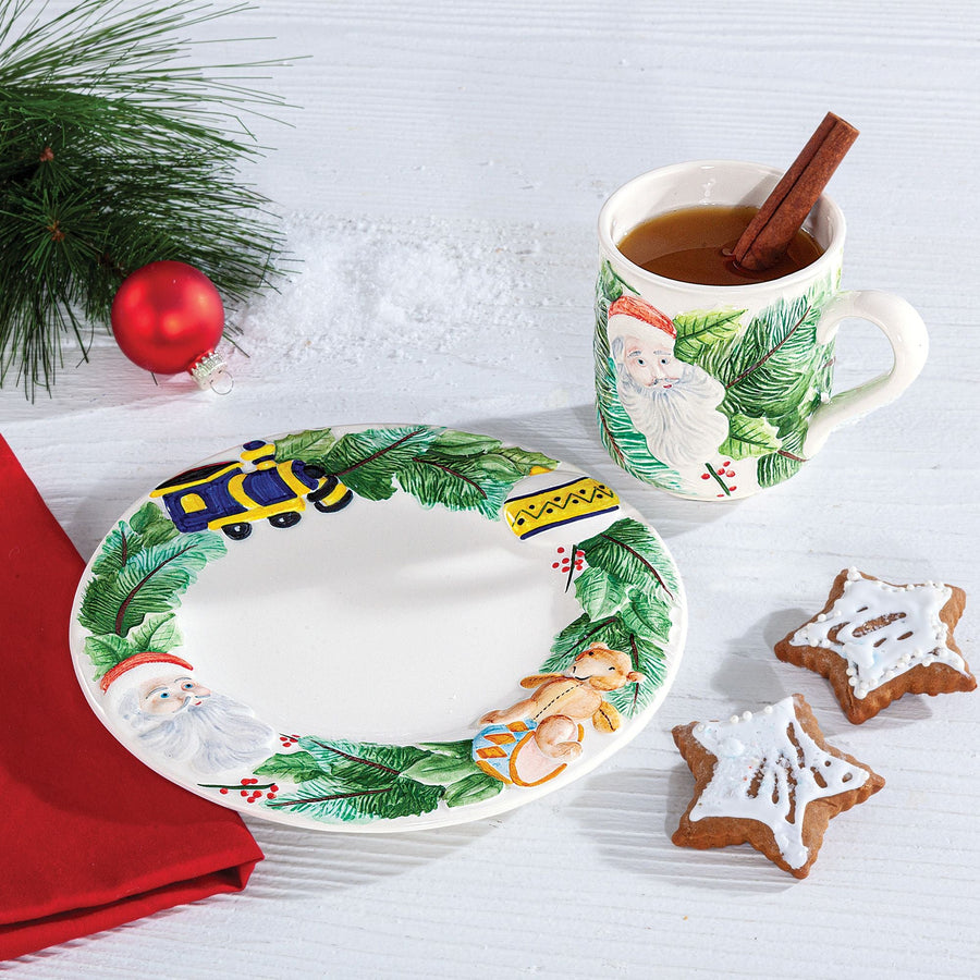 Italian Ceramic Holiday Mug & Plate Set