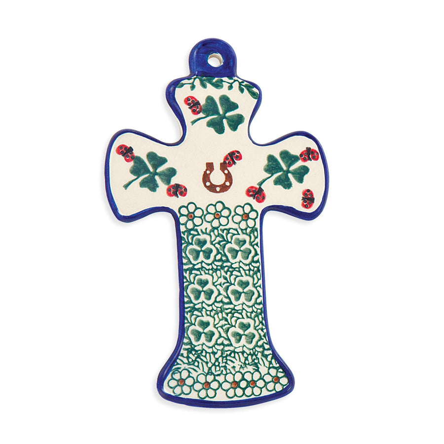 Polish Pottery St. Patrick's Day ''Horseshoe'' Wall Cross