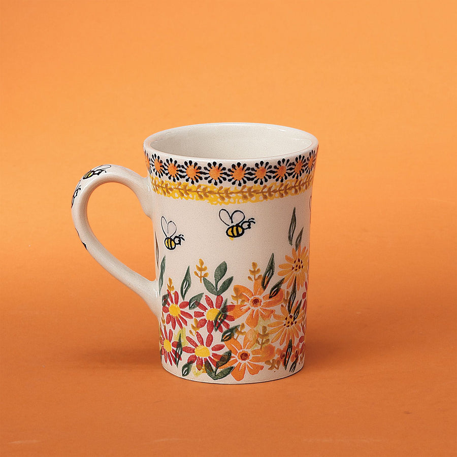 Polish Pottery Pollinating Posies Mug