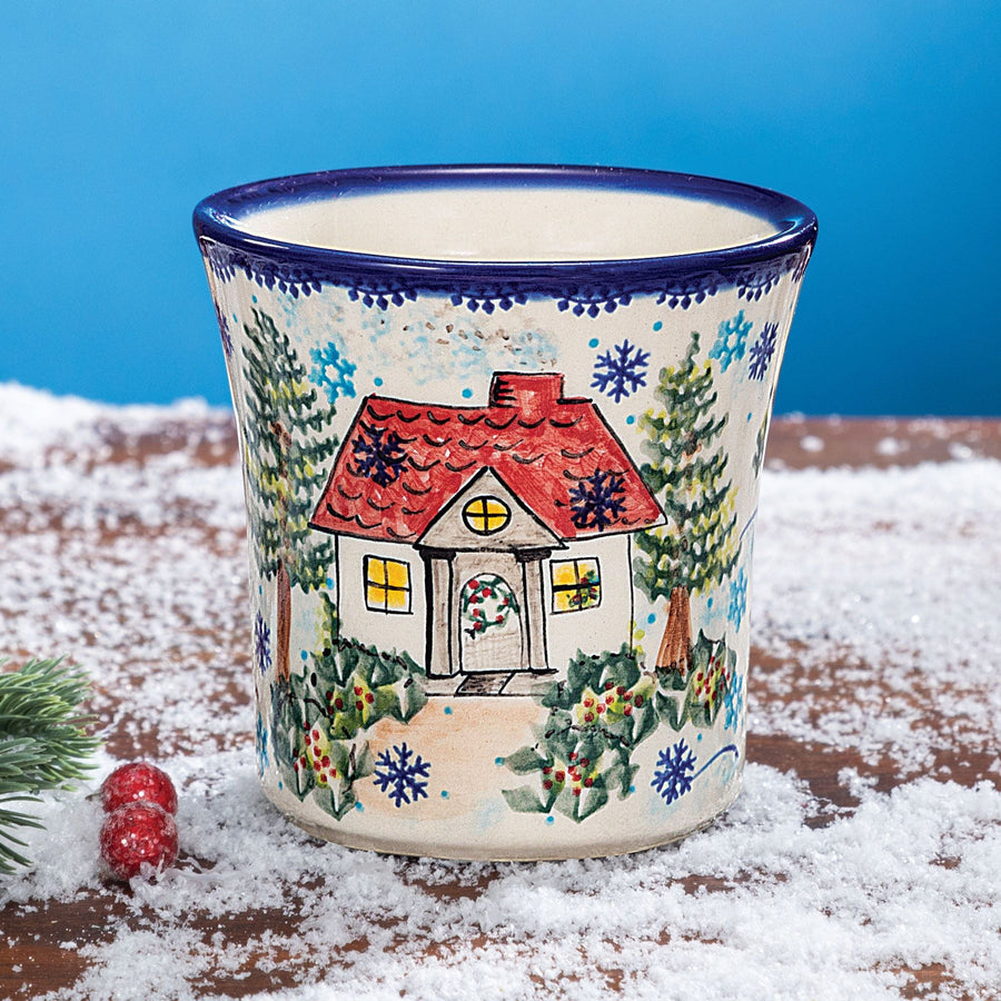 Polish Pottery Home For The Holidays Candle