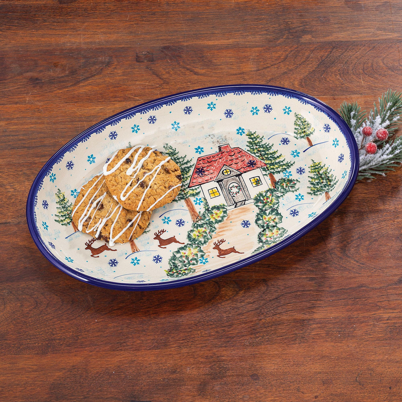 Polish Pottery Home For The Holidays Serving Platter