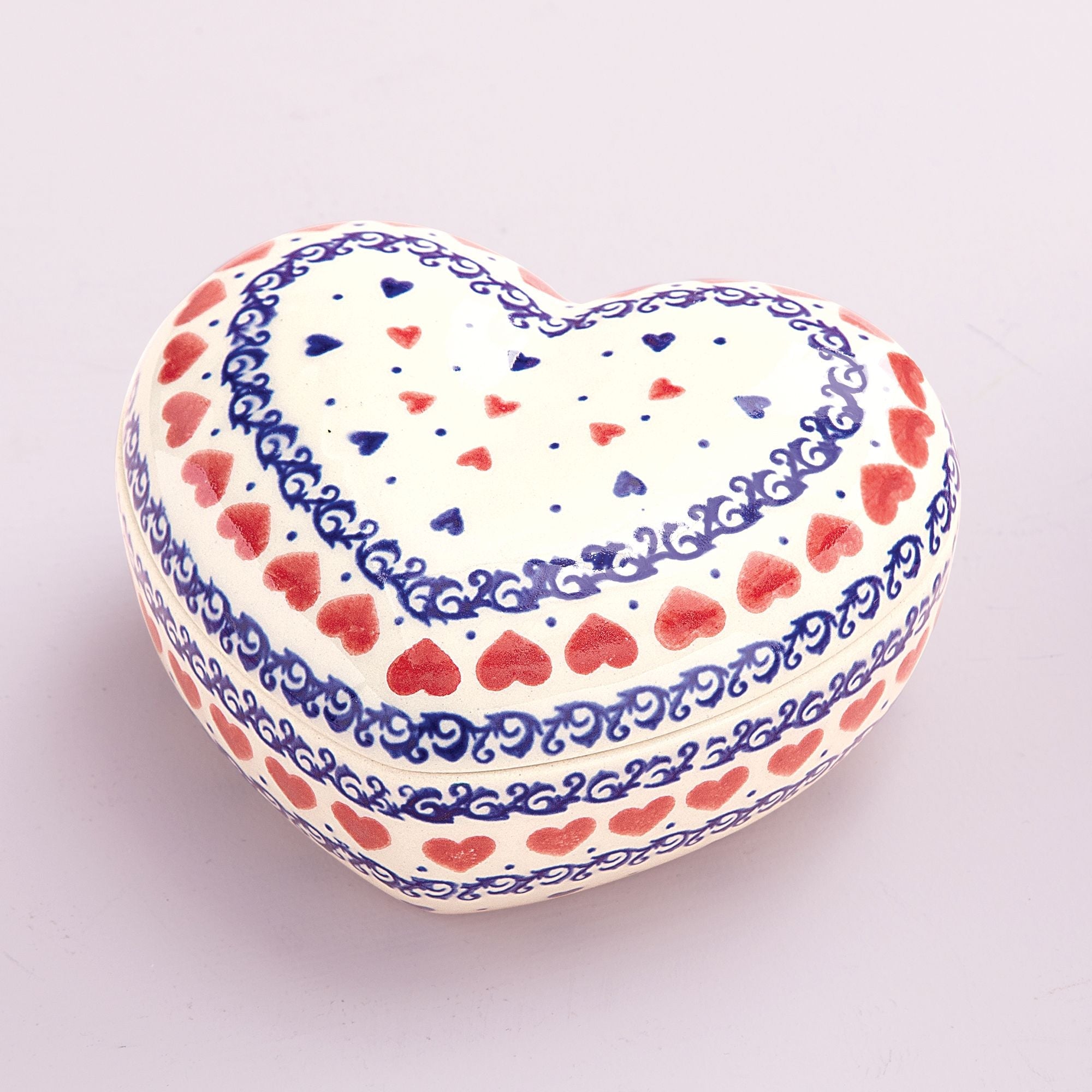 Polish Pottery Sweetheart Trinket Box