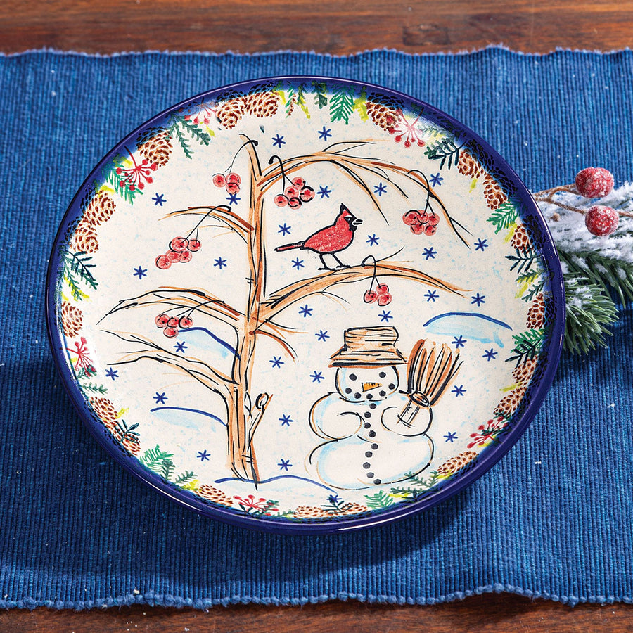 Polish Pottery Wintry Woods Small Plate