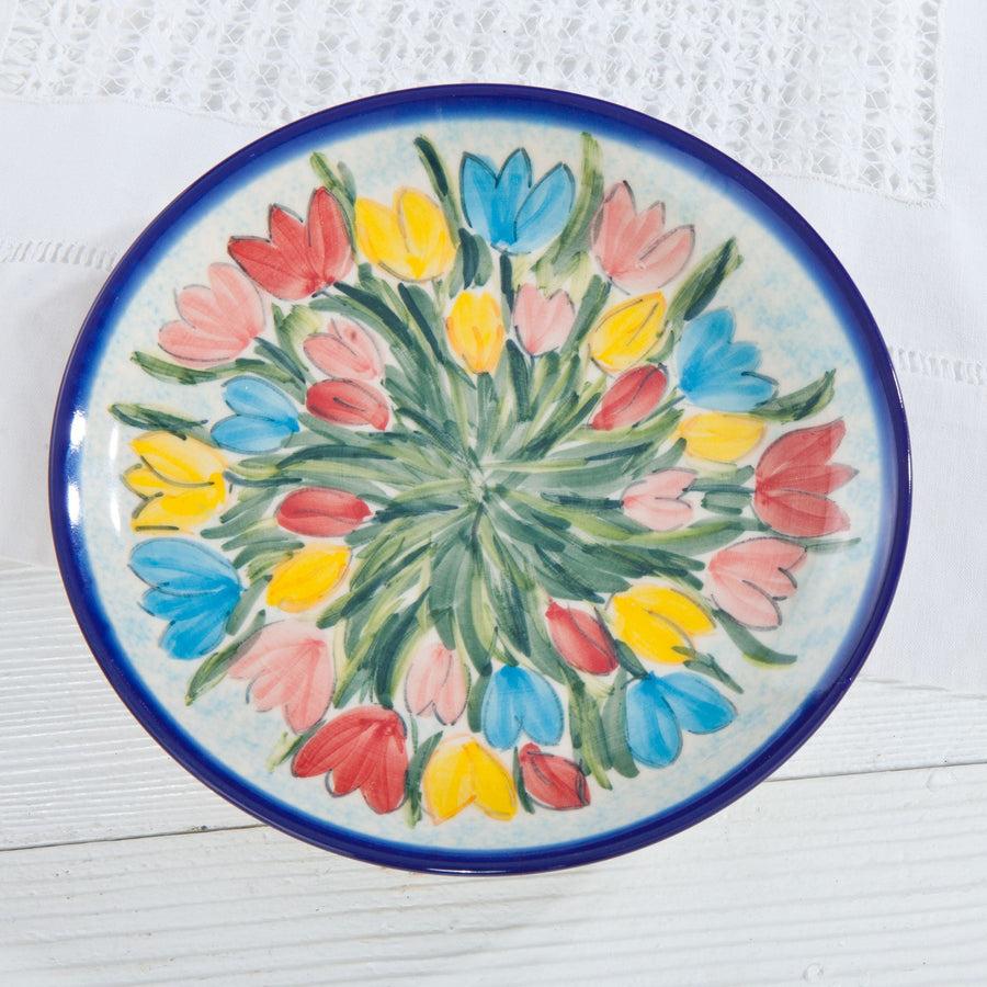 Polish Pottery ''Tulip Garden'' Floral Plate