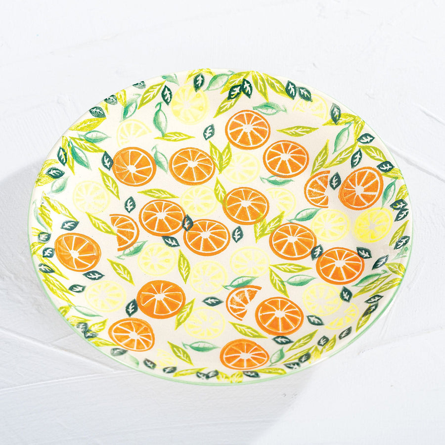 Polish Pottery Orange & Lemon Fruit Punch Small Plate