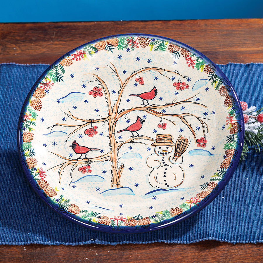 Polish Pottery Wintry Woods Dinner Plate