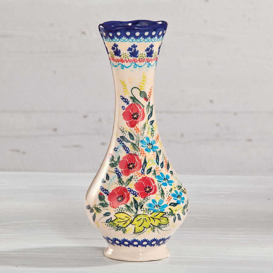 Polish Pottery Poppy Field Floral Vase