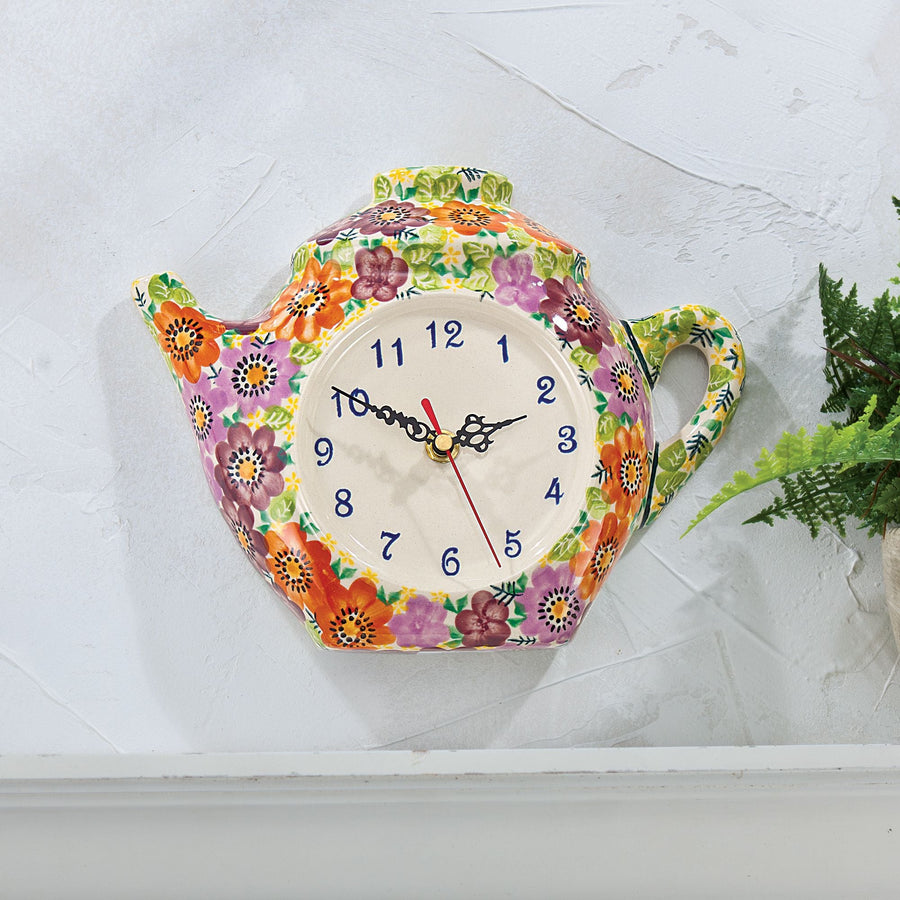Polish Pottery Daisy Dream Floral Clock