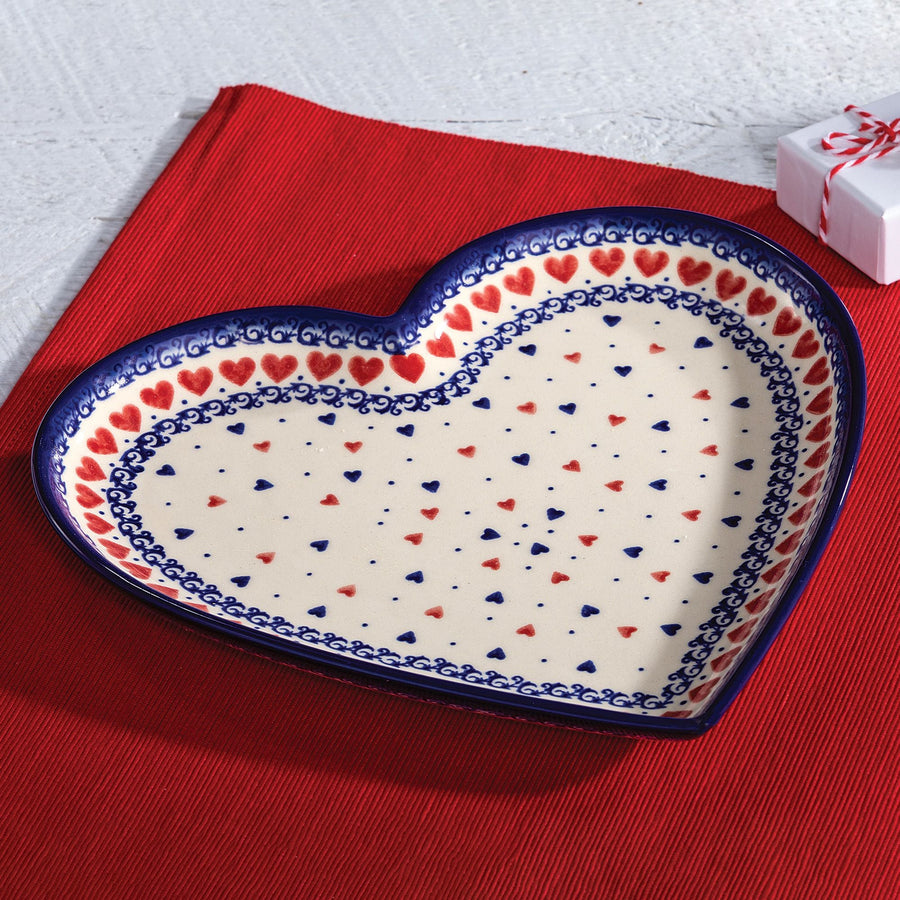 Polish Pottery Sweetheart Heart Plate