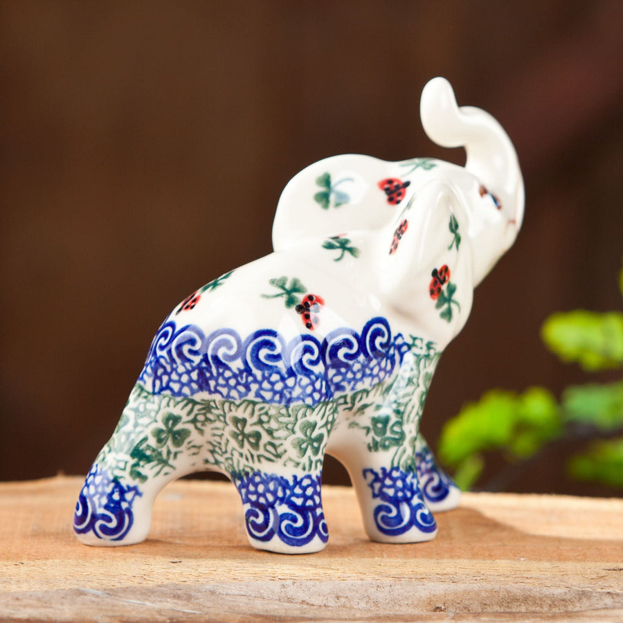Polish Pottery ''Caitlin'' Lucky Elephant Figurine