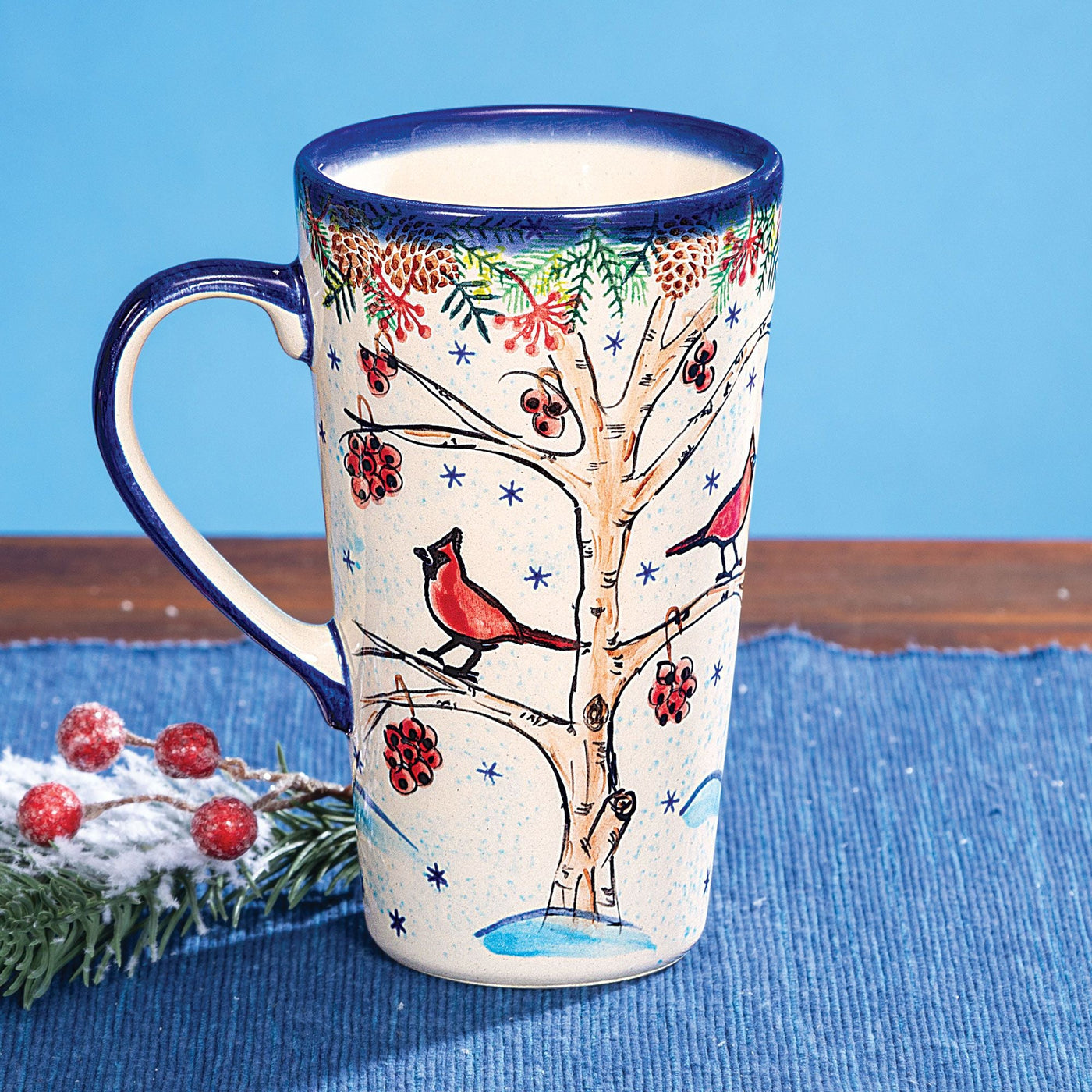 Polish Pottery Wintry Woods Tall Mug