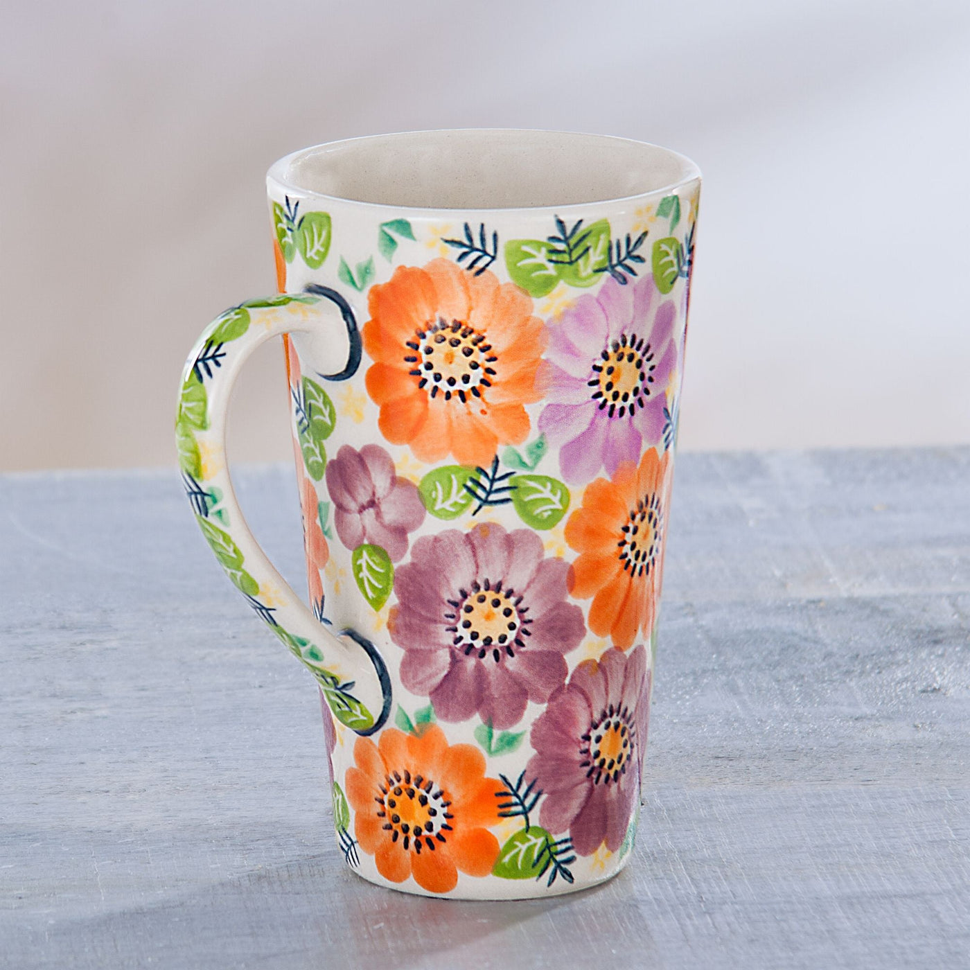 Polish Pottery ''Daisy Dream'' Floral Mug, 14oz.